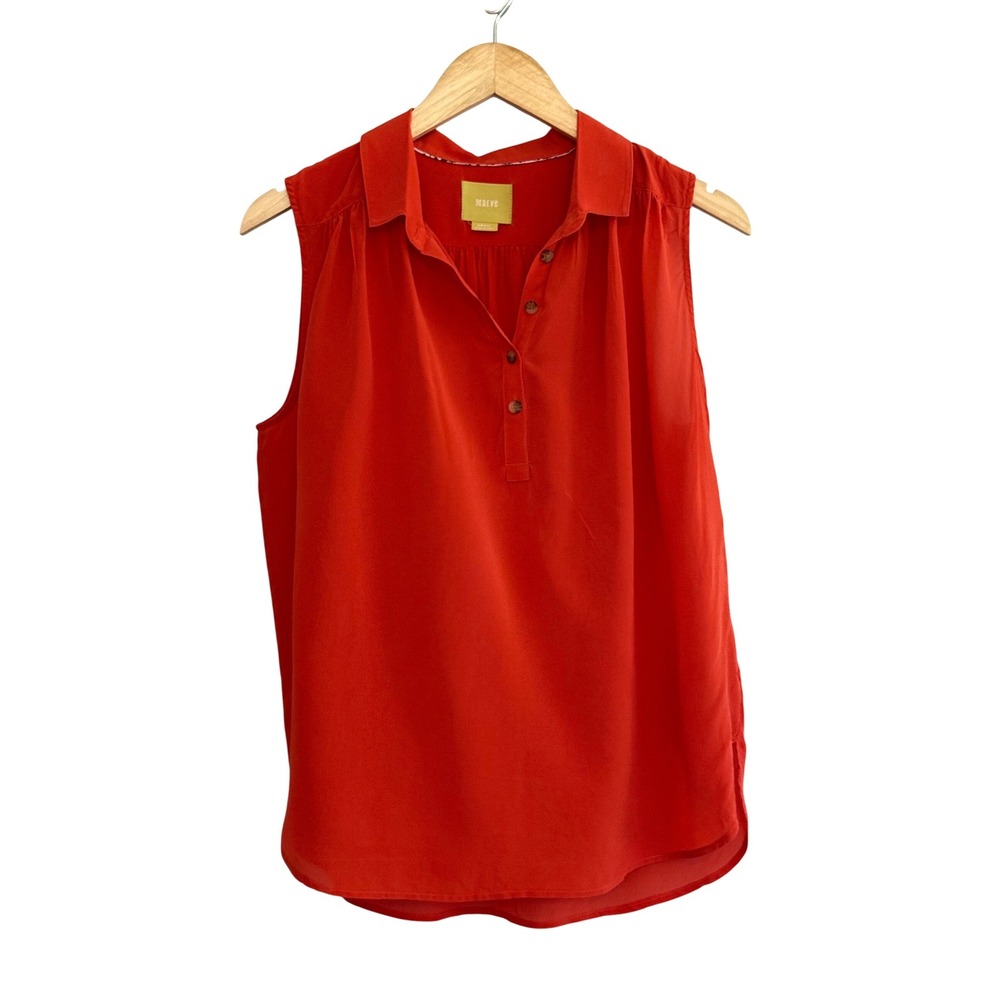 Maeve Anthropologie‎ Coral Sleeveless Blouse Top Women's Small